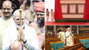 'May This Be a Cradle of Empowerment, Igniting Dreams and Nurturing Them Into Reality': PM Narendra Modi Dedicates New Parliament Building to Nation (See Pics)